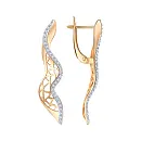 Серьги из красного золота с фианитами