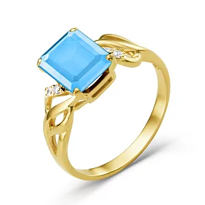 Кольцо из желтого золота с swiss топазом