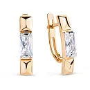 Серьги из красного золота с фианитами