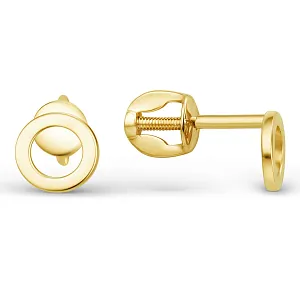 Серьги пусеты из желтого золота