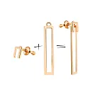 Серьги пусеты из красного золота