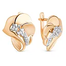 Серьги из красного золота с фианитами