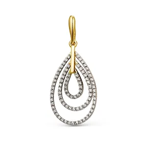 Подвеска из желтого золота с фианитами