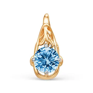 Подвеска из красного золота с swiss топазом