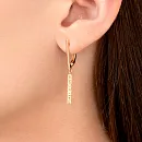 Серьги из красного золота с фианитами