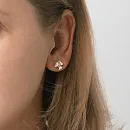 Серьги пусеты из красного золота с фианитами
