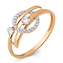 Кольцо из красного золота с фианитами