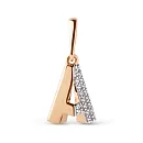 Подвеска из красного золота с фианитами