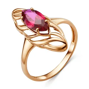 Кольцо из красного золота с корундом