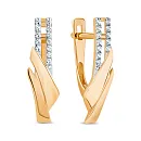 Серьги из красного золота с фианитами