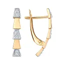 Серьги из красного золота с фианитами