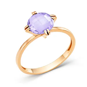 Кольцо из красного золота с аметистом