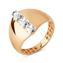 Кольцо из красного золота с фианитами