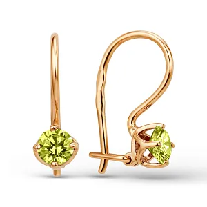 Серьги детские из красного золота