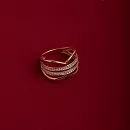 Кольцо из красного золота с фианитами