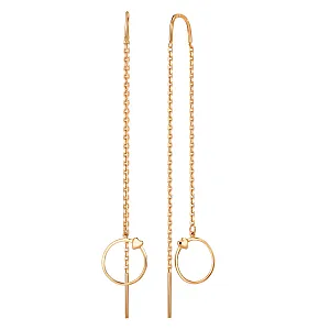 Серьги продевки из красного золота