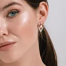 Серьги из красного золота с фианитами