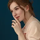 Серьги из красного золота с фианитами