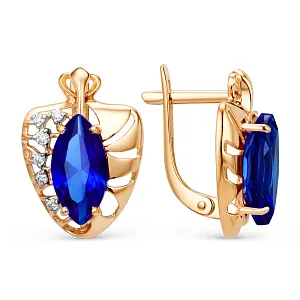 Серьги из красного золота с корундами