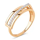 Кольцо из красного золота с фианитами