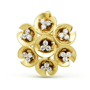 Подвеска из желтого золота с фианитами