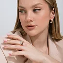 Серьги из красного золота с фианитами