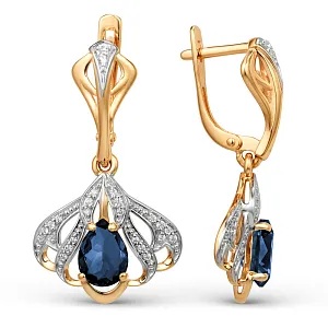 Серьги из красного золота с корундами