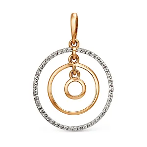 Подвеска из красного золота с фианитами