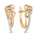 Серьги из красного золота с фианитами