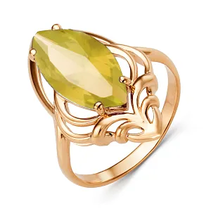 Кольцо из красного золота с цитрином