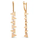 Серьги из красного золота с фианитами