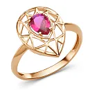 Кольцо из красного золота с корундом