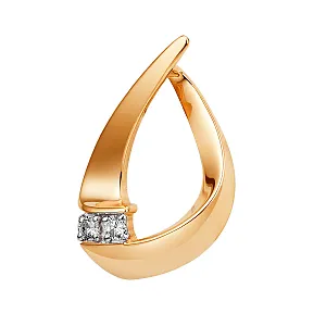 Подвеска из красного золота с фианитами