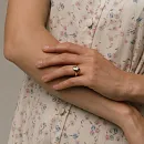 Кольцо из красного золота с фианитами