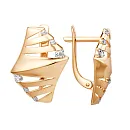 Серьги из красного золота с фианитами