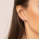 Серьги пусеты из красного золота с фианитами