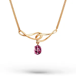 Колье из красного золота с корундом