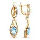 Серьги из красного золота с топазами