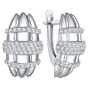 Серьги из белого золота с бриллиантами