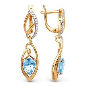 Серьги из красного золота с топазами