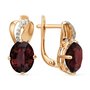 Серьги из красного золота с корундами