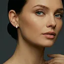 Серьги детские из красного золота с бриллиантами