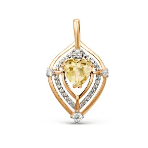 Подвеска из красного золота с цитрином