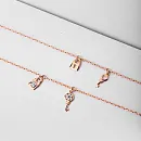 Браслет из красного золота с фианитами