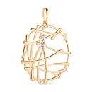 Подвеска из красного золота с фианитами