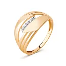 Кольцо из красного золота с фианитами