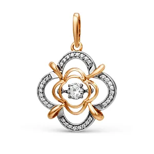 Подвеска из красного золота с фианитами