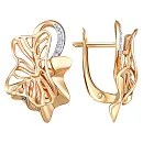 Серьги из красного золота с фианитами