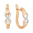 Серьги из красного золота с фианитами