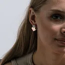 Серьги из красного золота с фианитами